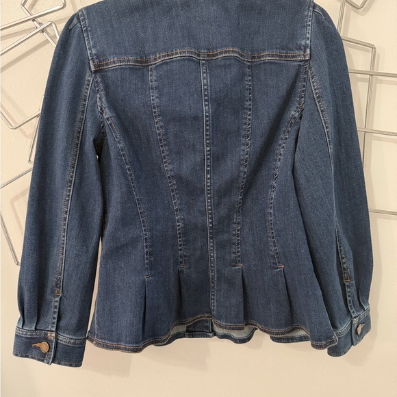 Ann Taylor Denim Peplum Jacket Size Small - Picture 3 of 4